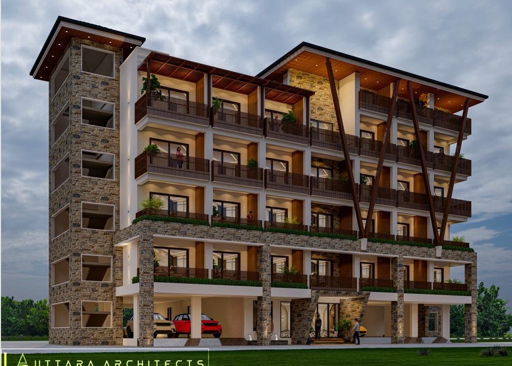 Studio apartment facade during day